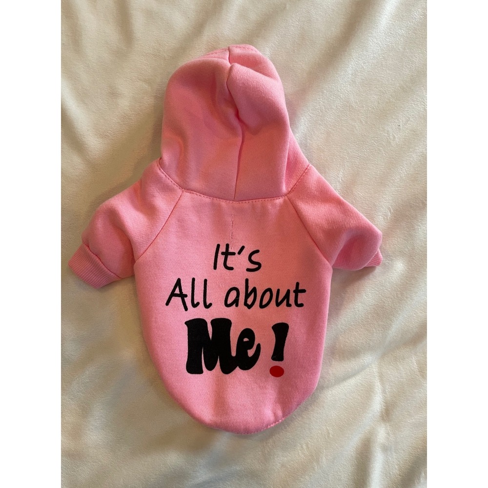 DroolingDog Pink Its All About Me Pet Hoodie Sweatshirt XS Small Dog Cat